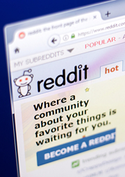 Reddit welcome page for new users.