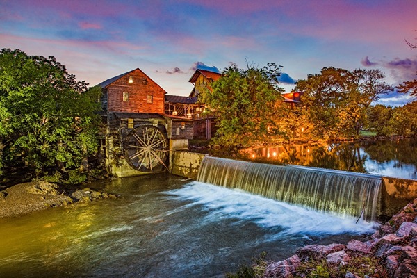 Picturesque view of the The Old Mill at Pigeon-Forge in Tennessee. 