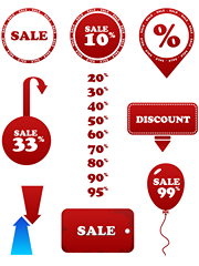 An display of various of savings offers.