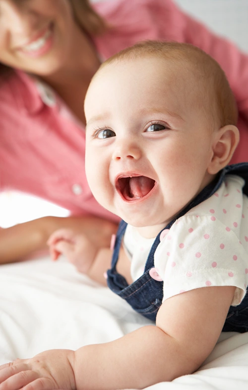 A Happy Baby with Mom